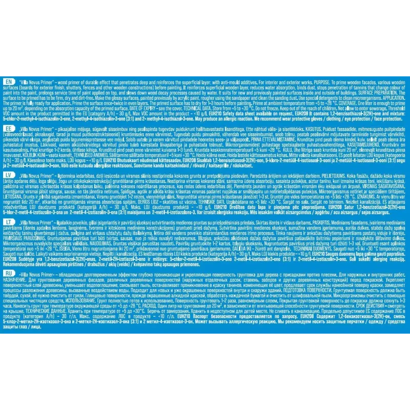 Gruntas medienos Pentacolor Villa Novus Primer, bespalvis, 10 l