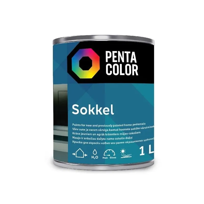 Cokola krāsa Pentacolor Sokkel, balta, 1 l
