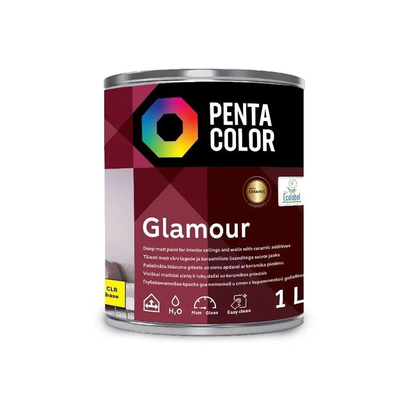 Krāsas pamatne Pentacolor Glamour, emulsija, pilnīgi matēta, 1 l