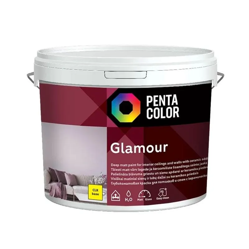 Krāsas pamatne Pentacolor Glamour, emulsija, pilnīgi matēta, 3 l
