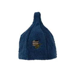 Sauna hat with bucket pic blue cotton