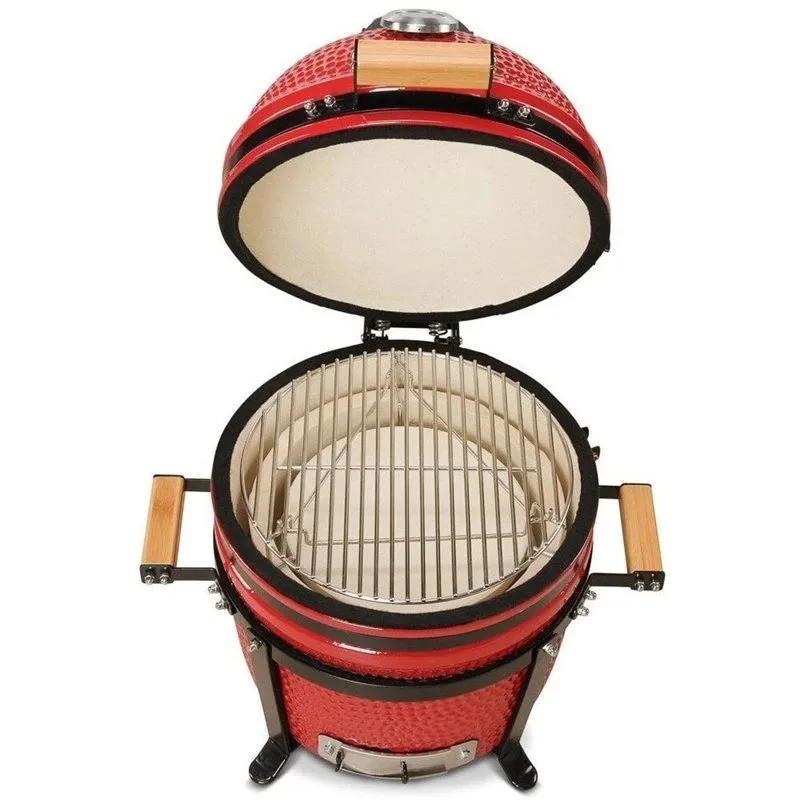 Grils Kamado Bono Minimo, sarkana krās., 40 cm