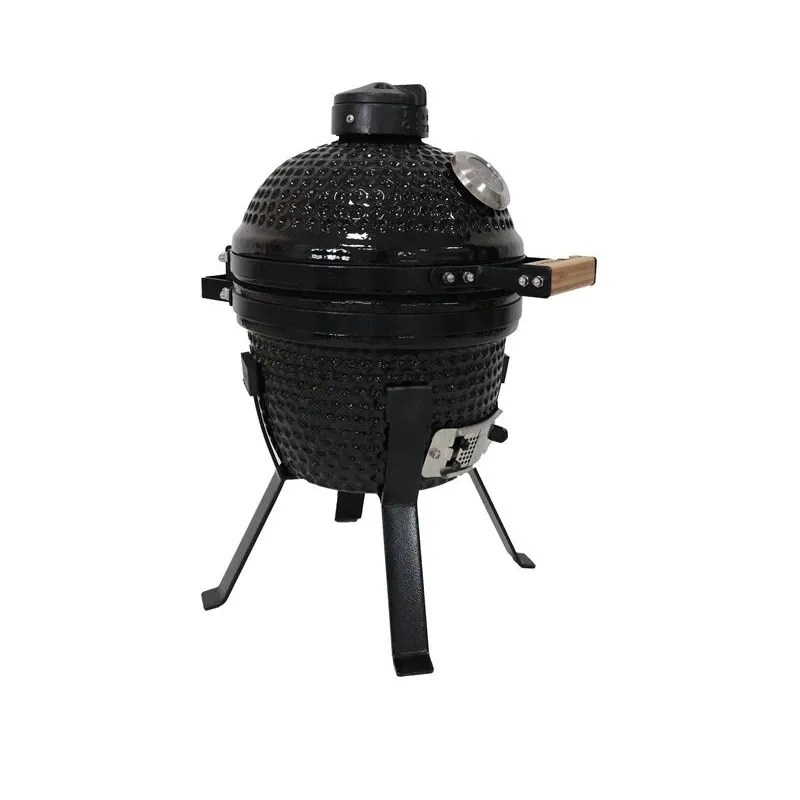 Grils Kamado Bono Picnic, melna krās., 32 cm