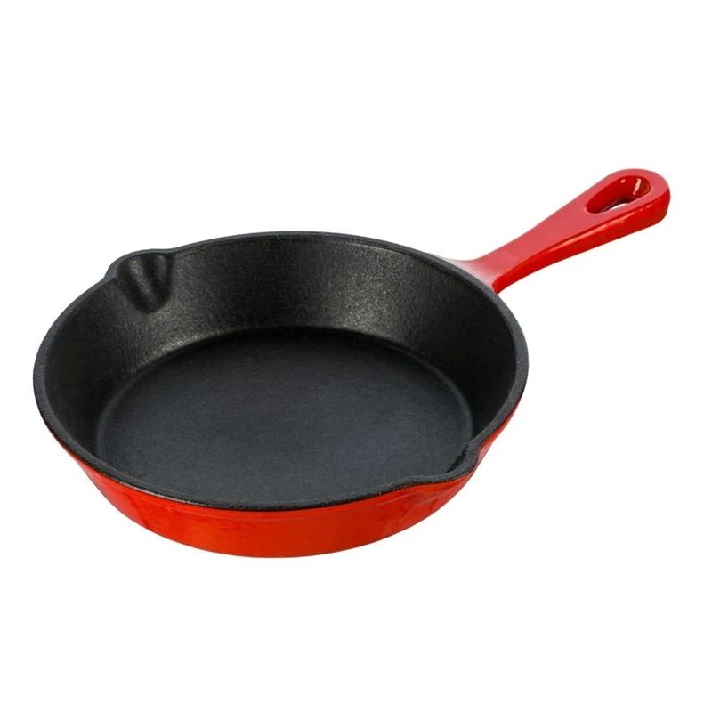 Red iron cast skillet 25 cm