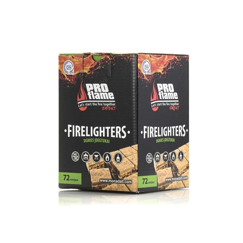 Aizdedzinātājs Pro Flame Expert . 8 cm x 13 cm. 72 gab.