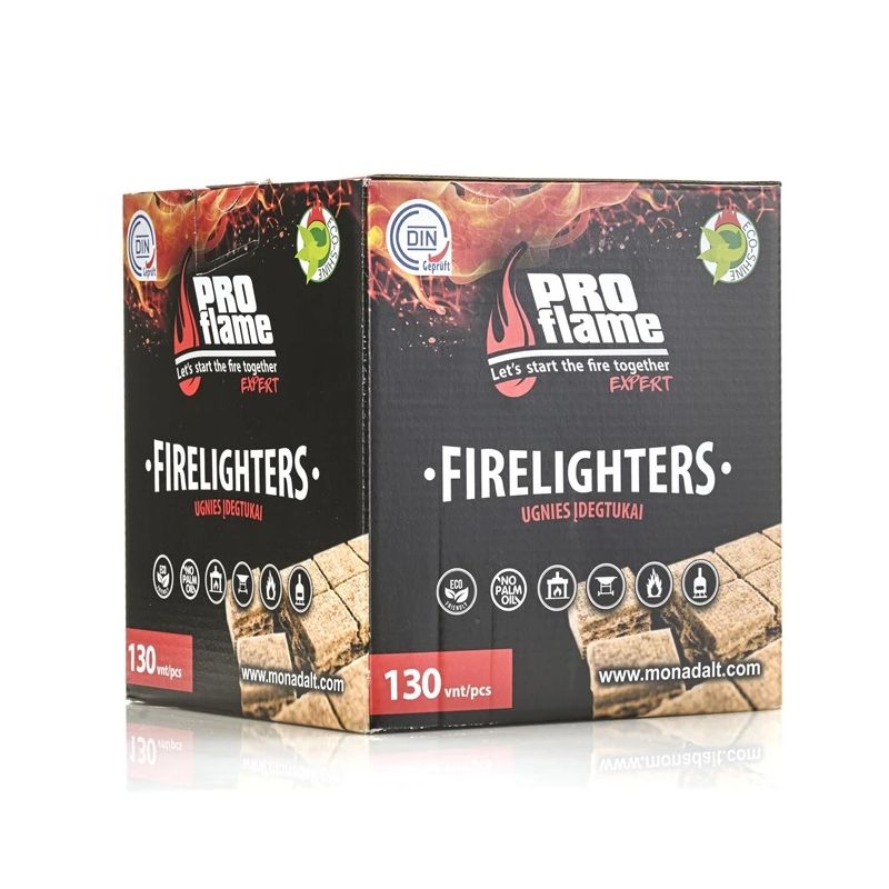 Aizdedzinātājs Pro Flame Expert. 11 cm x 17 cm. 130 gab.