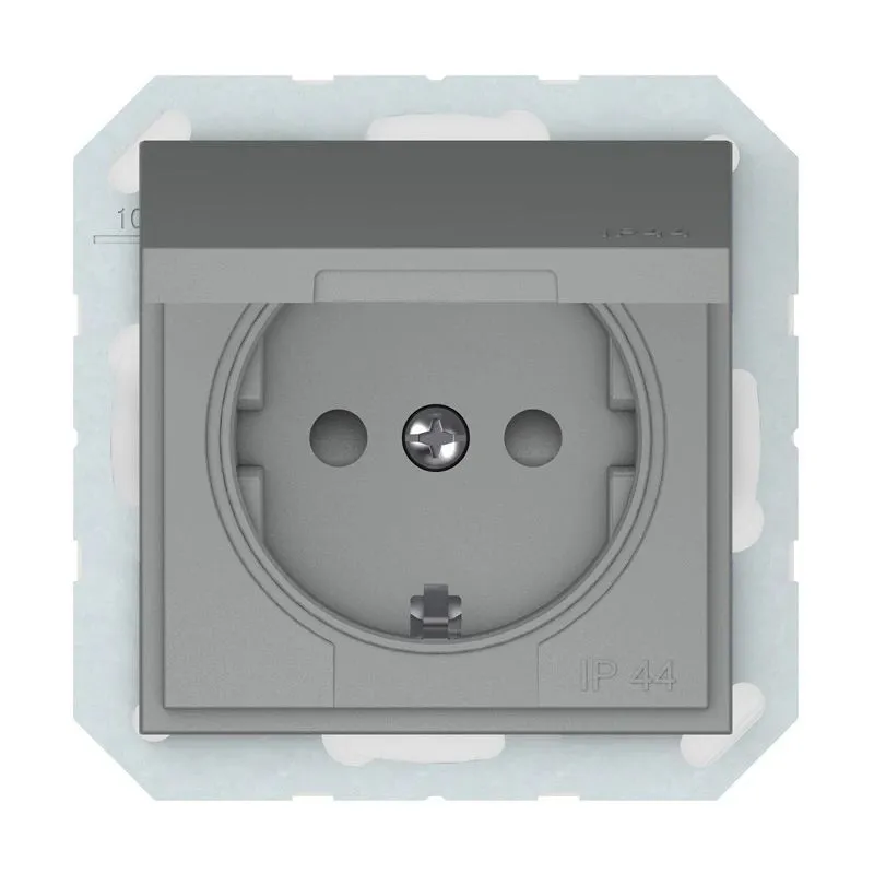 Kontaktligzda Vilma QR1000 RP16-003-22, Iezemēta rozete, IP44, matēti pelēka krās.