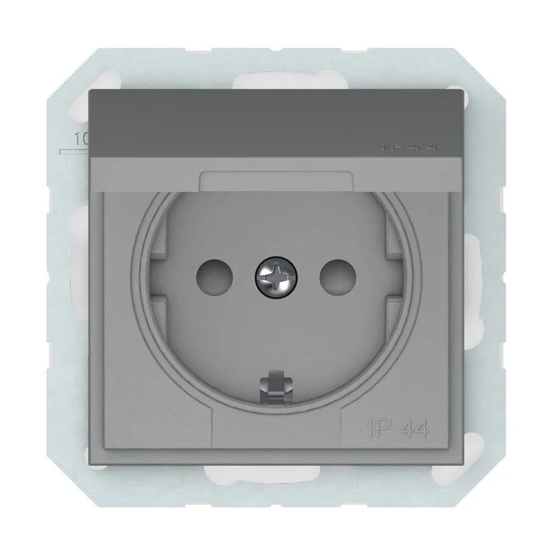 Kontaktligzda Vilma QR1000 RP16-003-22, Iezemēta rozete, IP44, matēti pelēka krās.