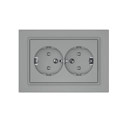 Divvietīga rozetes kontaktligzda Vilma QR1000 pelēka