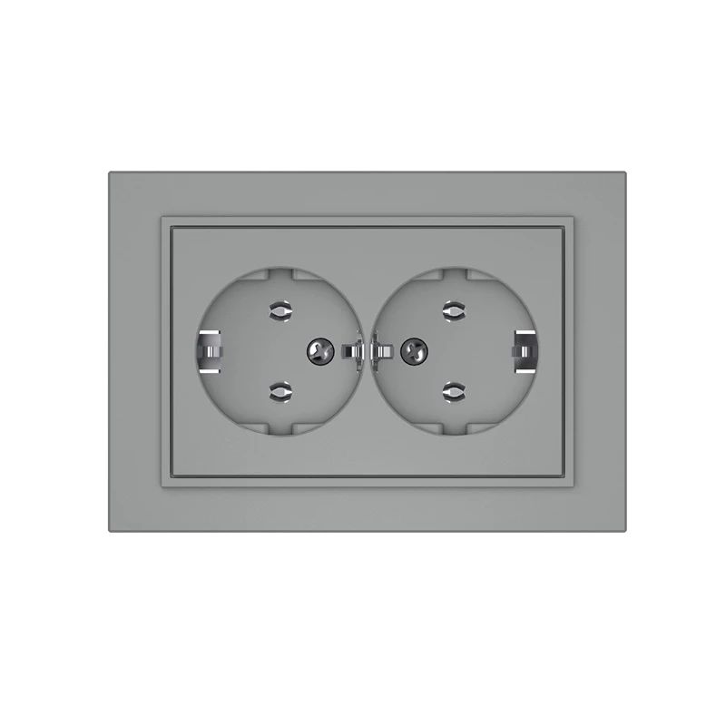 Divvietīga rozetes kontaktligzda Vilma QR1000 pelēka