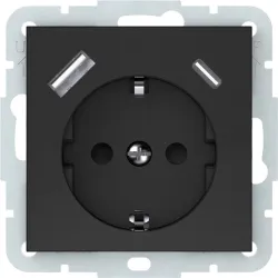 Pistikupesa Vilma QR1000 RP16-002-22-A+C, maandusega, matt must v.