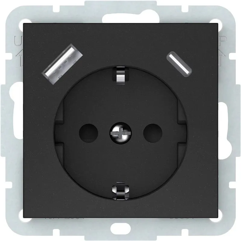 Kontaktligzda Vilma QR1000 RP16-002-22-A+C, Iezemēta rozete, matēts melns