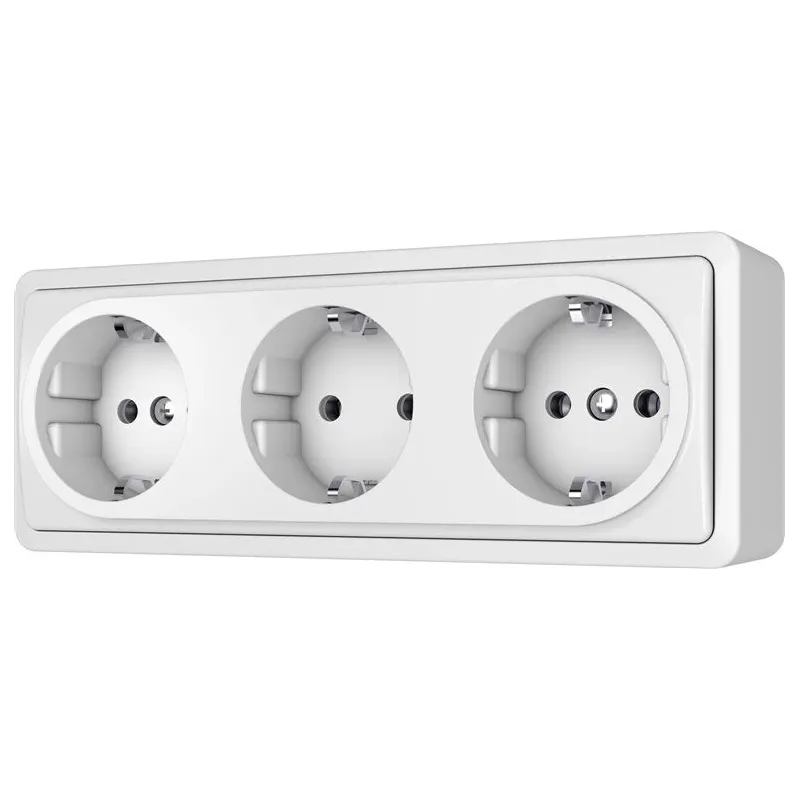 Trīskāršā kontaktligzda Vilma SL+250, Iezemēta rozete, balta