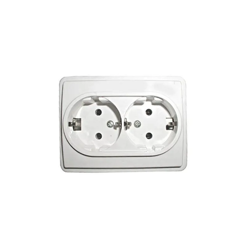 Dubultā kontaktligzda Vilma ST150 111010202105, Iezemēta rozete, balta