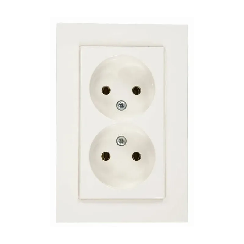 Dubultā kontaktligzda Vilma XP500 111050201105, rozete bez zemējuma, balta