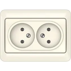 Pistikupesa 2-ne Vilma SL250 111030201205, ilma maanduseta, elevandiluu v.