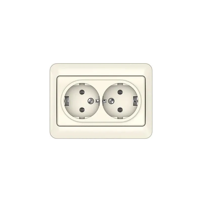 Dubultā kontaktligzda Vilma SL250 111030202205, Iezemēta rozete, ziloņkaula