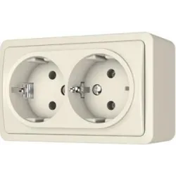 Surface mounted double socket with earth