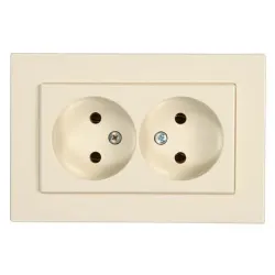 Pistikupesa 2-ne Vilma XP500 111050201205, ilma maanduseta, elevandiluu v.