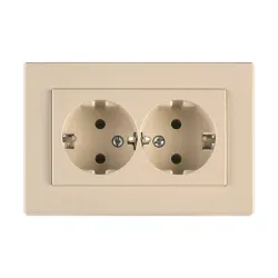 Pistikupesa 2-ne Vilma XP500 111050202205, maandusega, elevandiluu v.