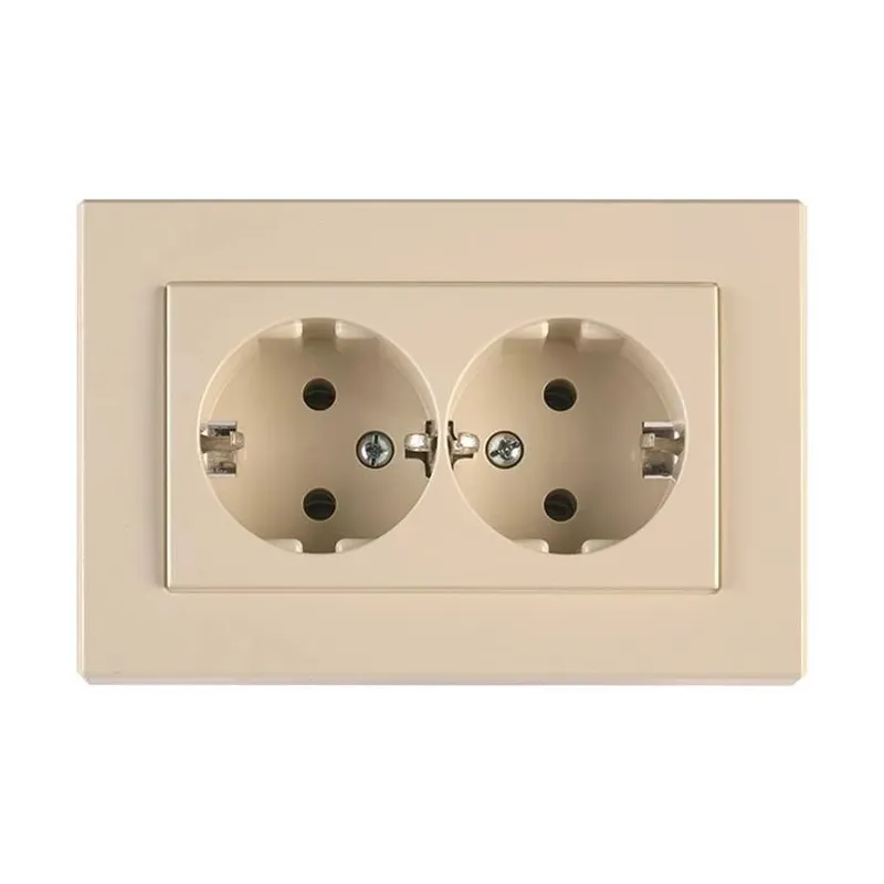 Dubultā kontaktligzda Vilma XP500 111050202205, Iezemēta rozete, ziloņkaula