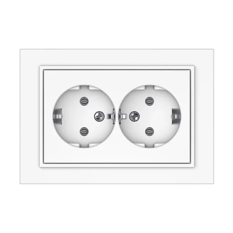 Dubultā kontaktligzda Vilma QR1000, Iezemēta rozete, balta krās.