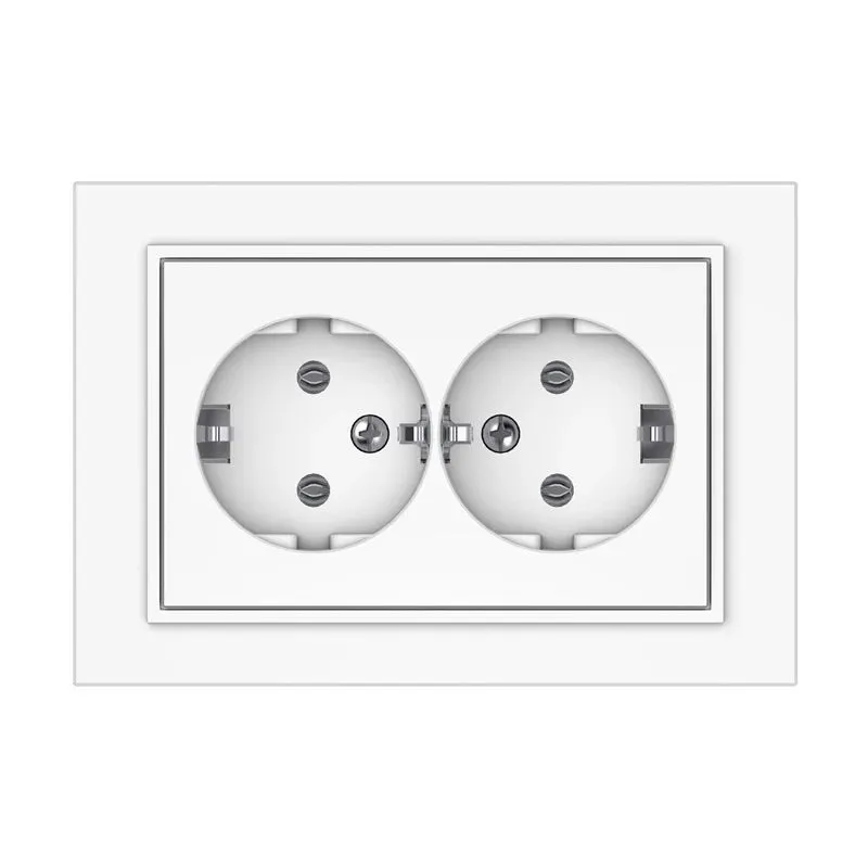 Dubultā kontaktligzda Vilma QR1000, Iezemēta rozete, balta krās.