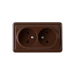 Divvietīgs kontaktligzdas Vilma SL+250, brūnā krāsā