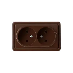 Pistikupesa 2-ne Vilma SL+250 RP16-020, ilma maanduseta, pruun v.