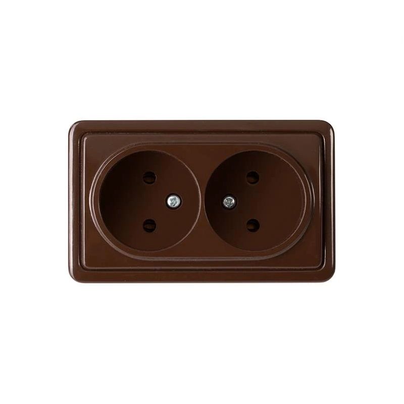 Divvietīgs kontaktligzdas Vilma SL+250, brūnā krāsā
