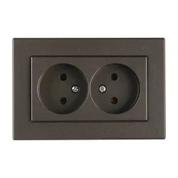 Двойная розетка Vilma XP500 111050201705, без заземления, антрацитовый