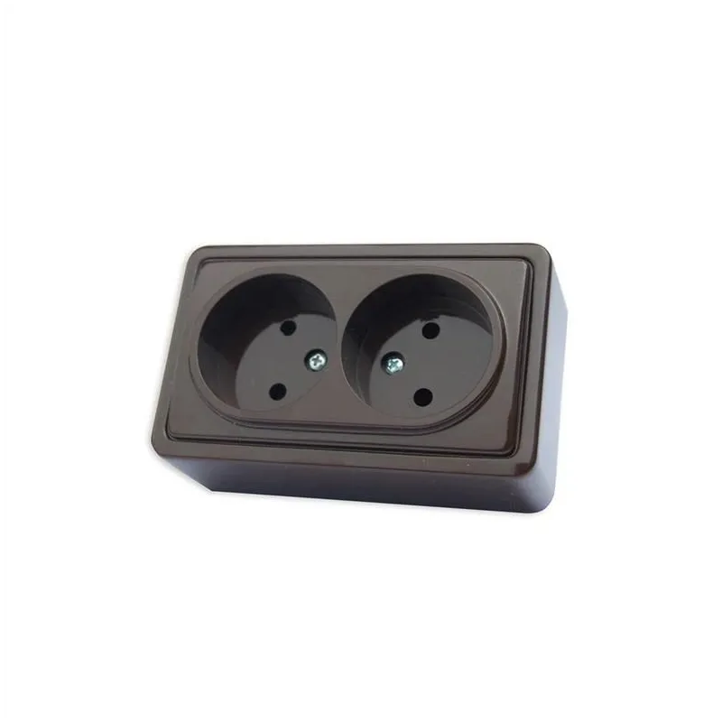 Dubultā kontaktligzda Vilma SL+250 RP16-020, rozete bez zemējuma, antracīta krās.