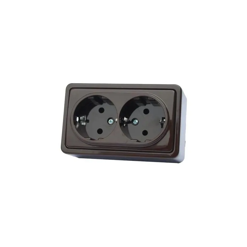 Dubultā kontaktligzda Vilma SL+250 RP16-021, Iezemēta rozete, antracīta krās.