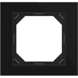 Рамка на одно место Vilma QR1000 R01 1V, черное стекло