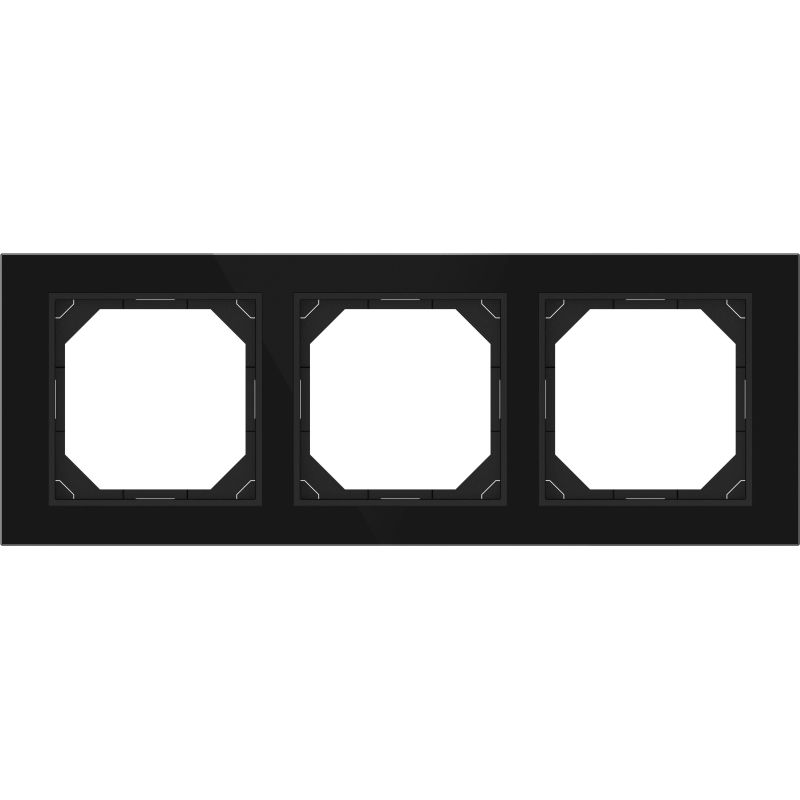 Trīsvietīgs rāmis VILMA QR1000, melns stikls