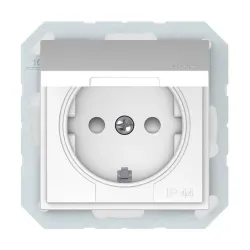 Kištukinis lizdas Vilma QR1000 111070202111, su įžeminimu, IP44, balta sp.