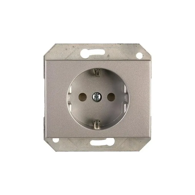 Kontaktligzda Vilma XP500 111050202909, Iezemēta rozete, metāliska krās.