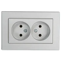 Dvivietis kištukinis lizdas Vilma XP500 111050201905, be įžeminimo, metalo sp.