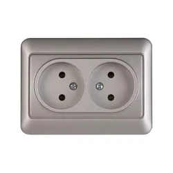 Double socket outlet met. rp16-020 sl