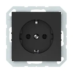 Розетка Vilma QR1000 111070202701, c заземлением, матовый черный