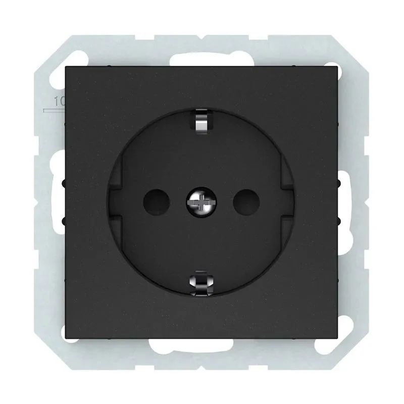 Kontaktligzda Vilma QR1000 111070202709, Iezemēta rozete, matēts melns