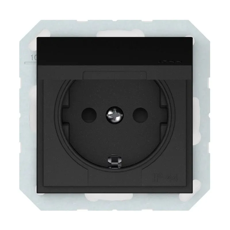 Kontaktligzda Vilma QR1000 111070202711, Iezemēta rozete, IP44, matēts melns