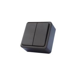 Slēdzis VILMA SL+250, 2 taustiņi, antracīta krāsā