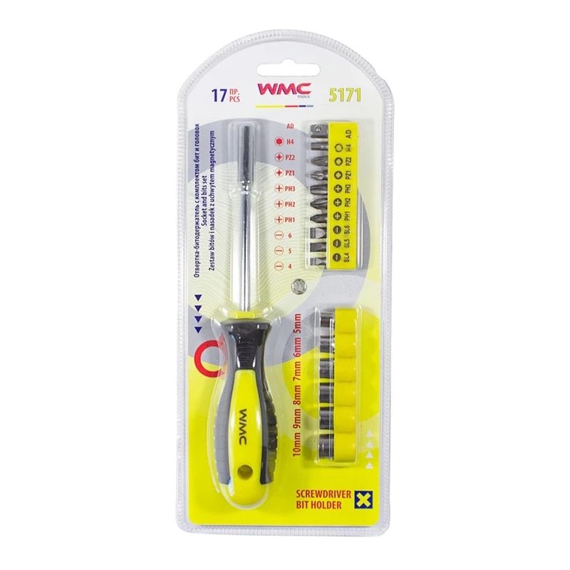 Skruvgriezis un uzgaļu komplekts WMC TOOLS 5171 17 gab.
