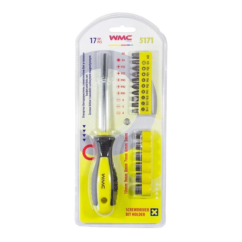 Skruvgriezis un uzgaļu komplekts WMC TOOLS 5171 17 gab.