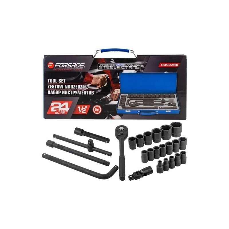 ROCKFORCE 24 gab. uzgriežņu atslēgu un adapteru komplekts