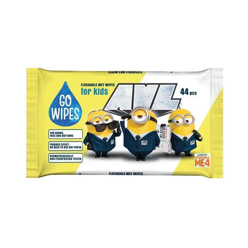 Mitrās salvetes Minions Gowipes 44vnt
