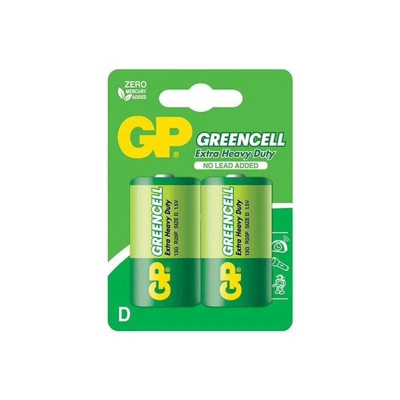 Baterijas GP Batteries Greencell D, R20, 1.5 V