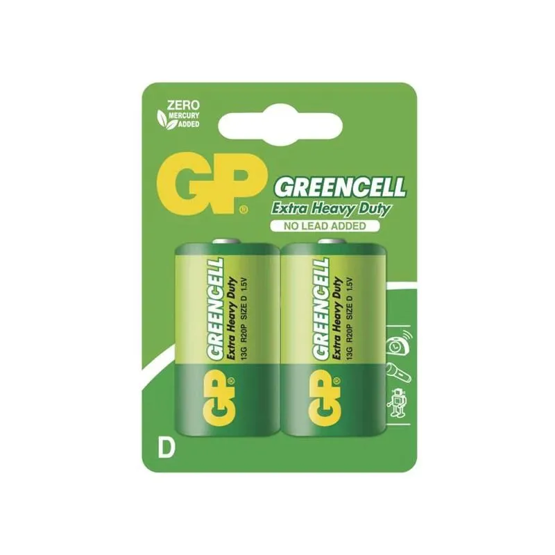 Baterijas GP Batteries Greencell D, R20, 1.5 V
