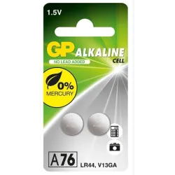 Батарейка GP GPPBAA76F002, LR44-A76-SR44-AG13, 1.5 В, 2 шт.